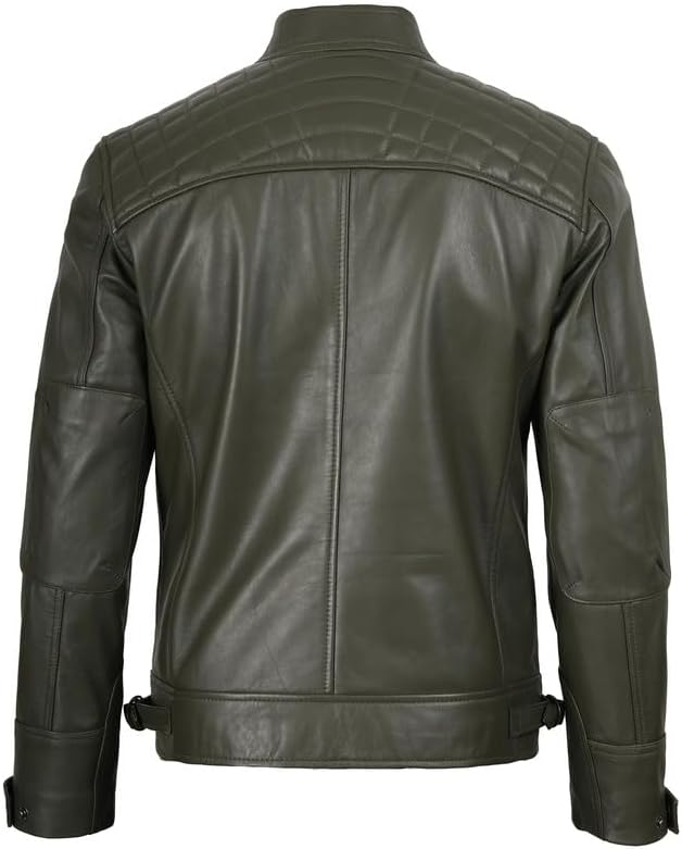Decrum Leather Jacket Men - Cafe Racer Style Real Lambskin Leather Jackets For Men - Image 4