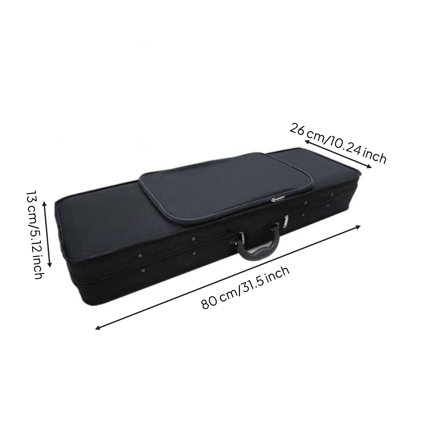 Colcolo Custodia per Violino Rigida Custodia Scatola Case Rettangolare Protezione Antiurto Interno Imbottito Sagomato Compartimenti Accessori Maniglia, 4/4