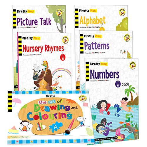 Image of Firefly Nursery Books Set | Numbers, Alphabet, Patterns, Rhymes, Picture Talk & Art | Chetana | Set of 6 Books