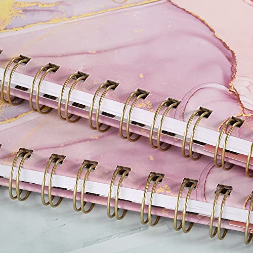 Spiral-NotebookJournal-Lined-NotebookJournal-with-Premium-Thick-Paper-63-x-84-Twin-Wire-Binding-Elastic-Closure-Inner-Pocket-128-Pages64-Sheets-Perfect-for-College-Office-Home