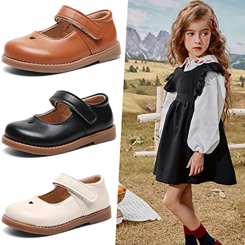 DADAWEN Girl's Classic Mary Jane Flats School Uniform Shoes Dress Shoes Party Wedding Shoes2