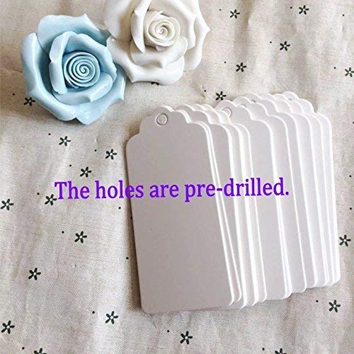 Etichette Regalo In Carta Kraft - 100 Pezzi Con Corda Di Iuta, 7x4 Cm, Per Bomboniere E Decorazioni - Foto 5