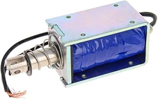 Bettomshin DC 12V 1A 42N 10mm Stroke Push Pull Solenoid Electromagnet, Open Frame Solenoid, Linear Motion, JF-1253B-12V