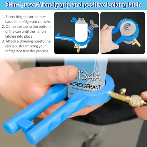 LAIKOU Tap para latas refrigerante R12 y R134A, 3 en 1 miniatura 5
