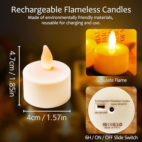 Image of Flameless LED Tealight Candles, Battery Operated Smokeless Decorative Tea Lights for Home, Diwali, Wedding, Party & Festival Decoration (Warm White, Pack of 10)