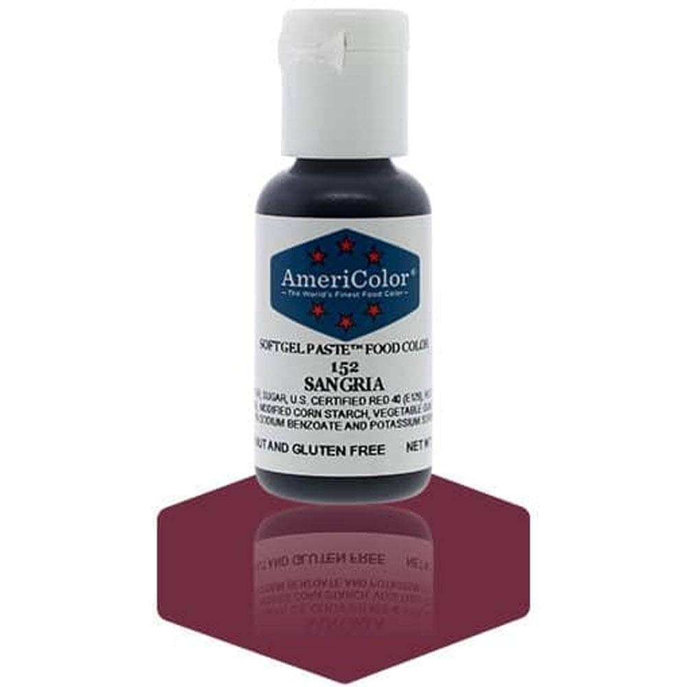 AmeriColor, Sangria, 0.75 Ounce Bottle, Soft Gel Paste Food Color