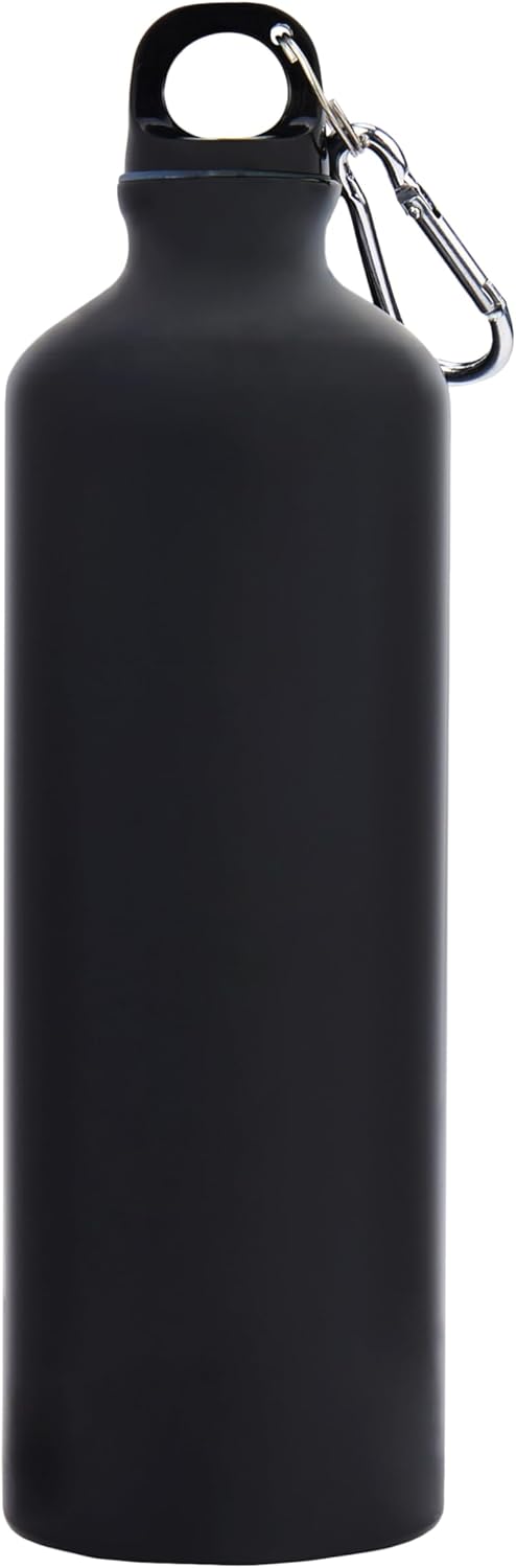 AC Milan GIL S.R.L Aluminium Water Bottle with Carabiner – Crest Monochrome Red – 750 ml – For All Rossoneri Fans – Official Product