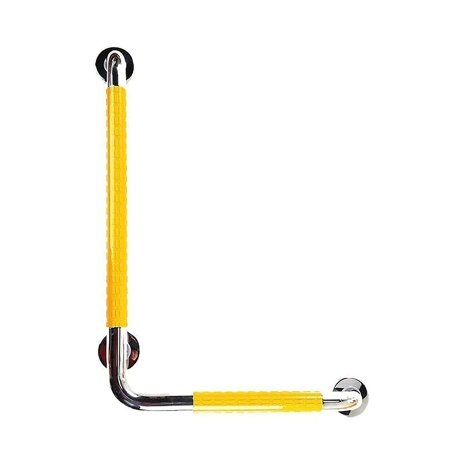 FKXSXAZ L-Shaped Bathtub Handrail, Safety Bathroom Grab Bar Elderly Disabled Barrier-Free Handle Anti-Slip Armrest Anti-slip Bar(Yellow,Right)