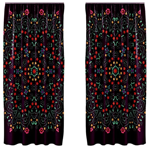 Cortinas opacas de microfibra que aíslan la luz con elegante estampado floral 2