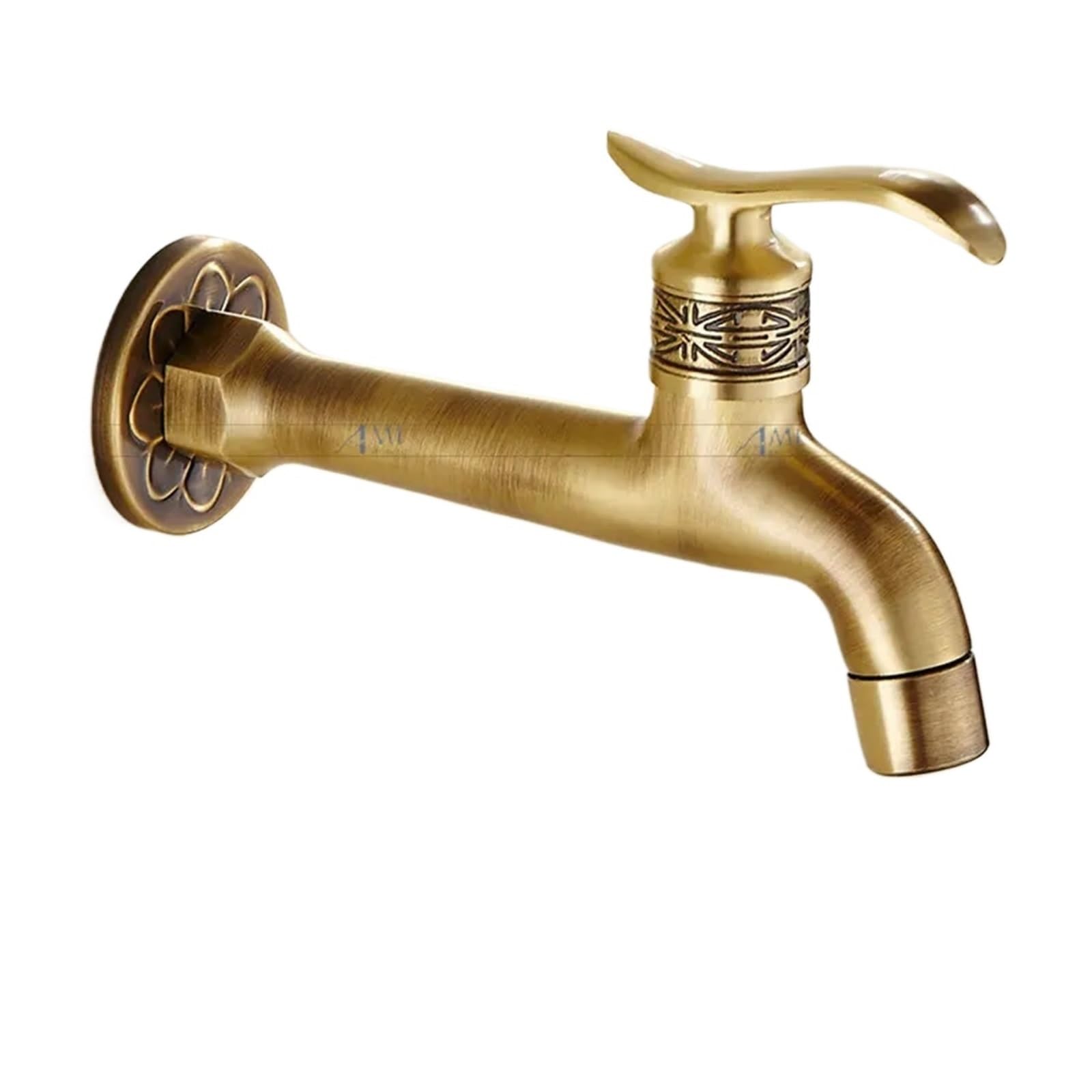 Taps Brass Carved Tap Faucet Garden Bibcock Washing Machine Outdoor Single Cold for Garden(Style08)