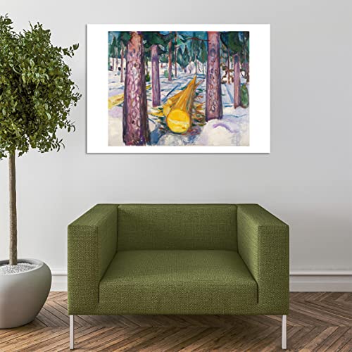 The Yellow Log Edvard Munch affiche encadrée de qualité musée avec cadre premium