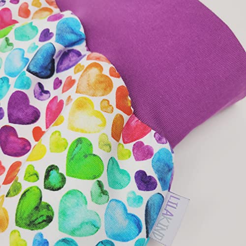 Lilakind Baby kinderen zomer slaapzak trappelzak met ritssluiting Jersey harten bont maat XXL - Made in Germany, Kleurrijk met ritssluiting, 78 cm lang - Afbeelding 4