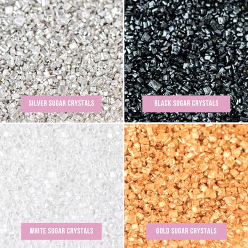 Image of Sweets Indeed Sprinkles, 4 Pack, Edible Sprinkle Mix, Perfect for Cake Decorations, Baking, Ice Cream, Cookies, Cupcake Topper (Metallic Sugar)