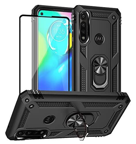 Yiakeng for Moto G Power 2020 Case Moto G Power Case with Screen Protector Military Grade Protective Cases with Ring for Moto G Power 2020 (Black)