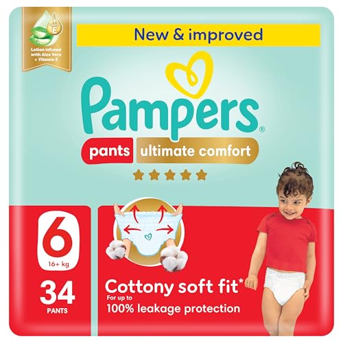 Pampers Ultimate Comfort Culotte Pants Diapers Size 6 16-21kg SSP 34 Count