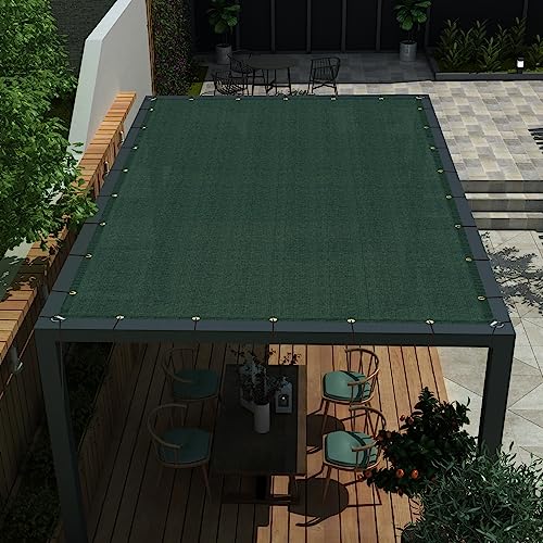 ECOOPTS 3'x15' Sun Shade Sail Straight Edge Sun Shade Canopy with Grommets UV Block Shade Cover for Outdoor Pergola Patio Backyard Garden (Green)