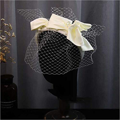 Accesorios para el cabello novia velo con máscara corto y cuentas 6