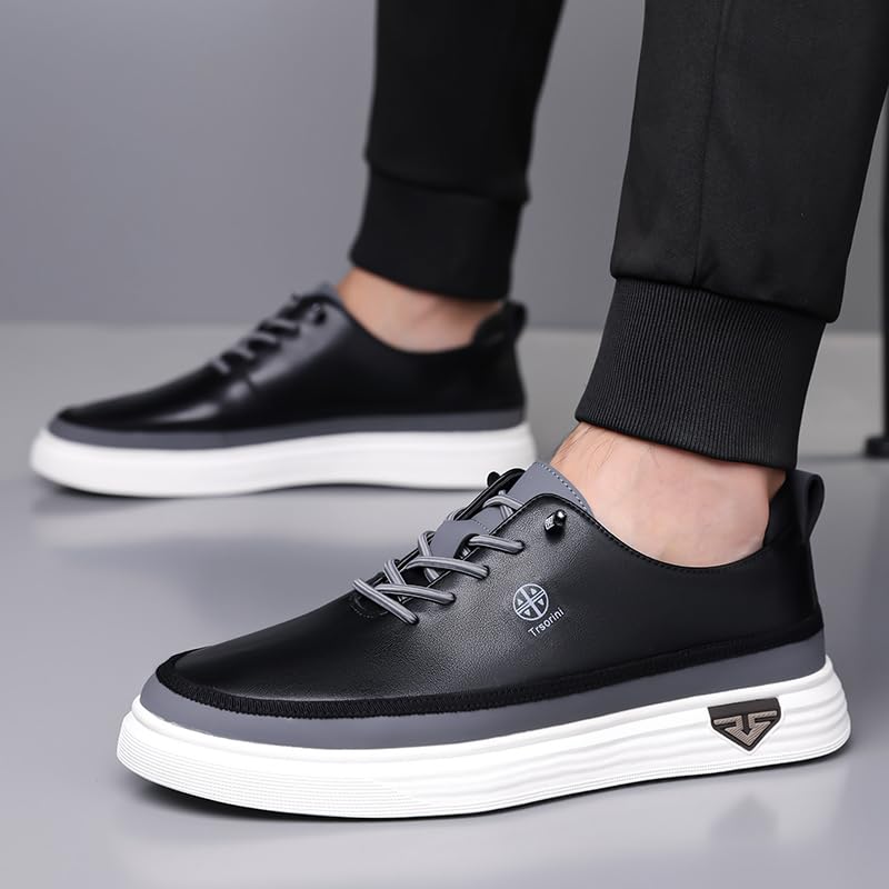 Trsorini Mens Casual Slip-on Shoes Soft Comfort Flat Loafers Breathable Lightweight Moccasin Classic Leather Men's Shoes4