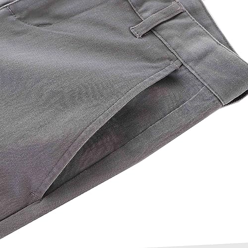 bienzoe boys school uniform pants adjustable waist cotton stretch slim flat front big kids slacks