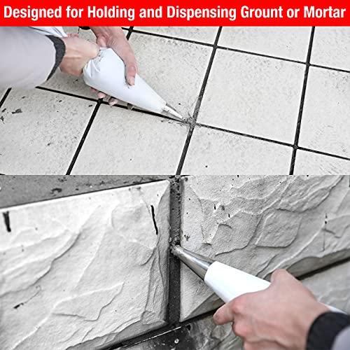 Goldblatt 4 Pieces Tile Grout Masonry Mortar Bag Set, Includes 3 Pieces Tear Puncture Resistant Grout Bag & 1 Piece Brick Jointer For Tile Installation Work #TOP3