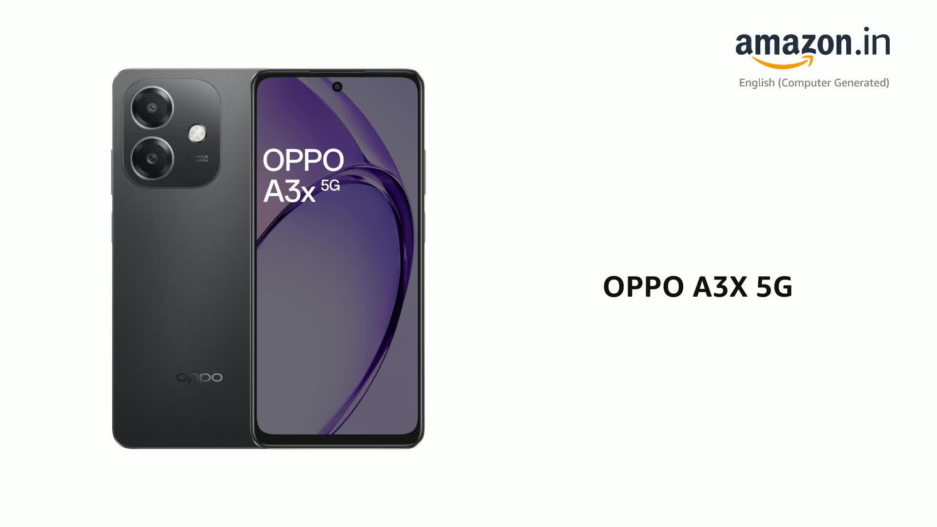 OPPO A3X 5G (Sparkle Black, 4GB RAM, 64GB Storage)|6.67” HD+ 120Hz