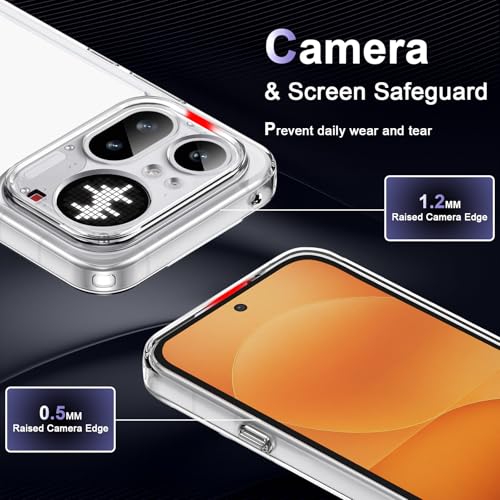 Image of Case for Nothing Phone 4a Pro, Military Grade Drop Protection Phone Case, Yellowing Resistant, Anti-Scratch Hard PC Back, Shockproof Hard Ultra-Thin Protective Cover, Clear