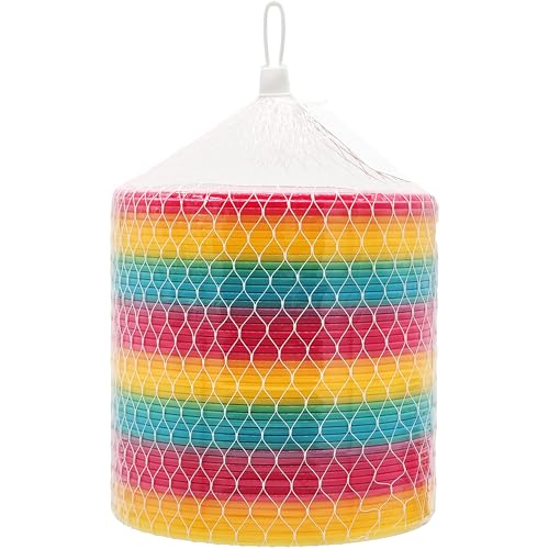 Image of The Dreidel Company Jumbo Rainbow Plastic Coil Spring 4-Pack, Party Favor for Kids, Individually Wrapped, 6 inch Inch (150mm) Spring