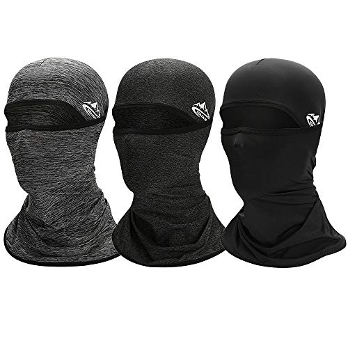 Chsggdea Balaclava Sturmhaube Skimaske, Multifunktional Unisex UPF50+ UV-Schutz Winddicht Atmungsaktiv Starke Absorption Ice Silk Gesichtshaube Motorradmaske Kopfbedeckung für Reiten (Dunkelgrau) Cover