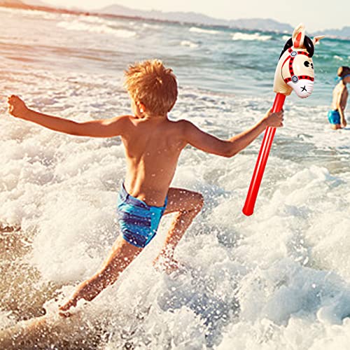 Yiphates XS-FBA-1314MIX@#WZN 6 Pcs 40 Inch Inflatable Stick Horse Colorful Horse Head Stick Balloon Horse Birthday Party Supplies Pony Stick thumb #4