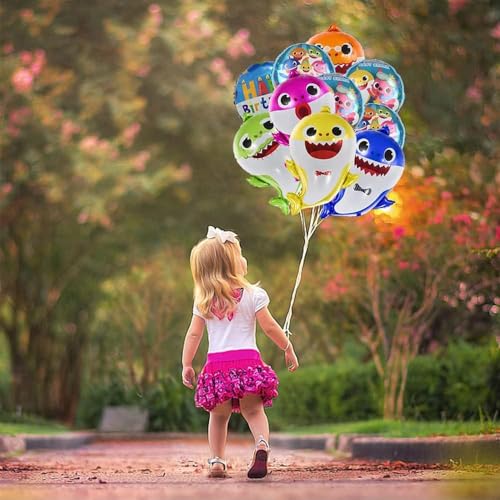 Funton LH002 10Pcs Baby Shark Helium Balloons With 10 Meter Ribbon, 26 Inches Baby Shark Balloons, Baby Shark Party Supplies thumb #6
