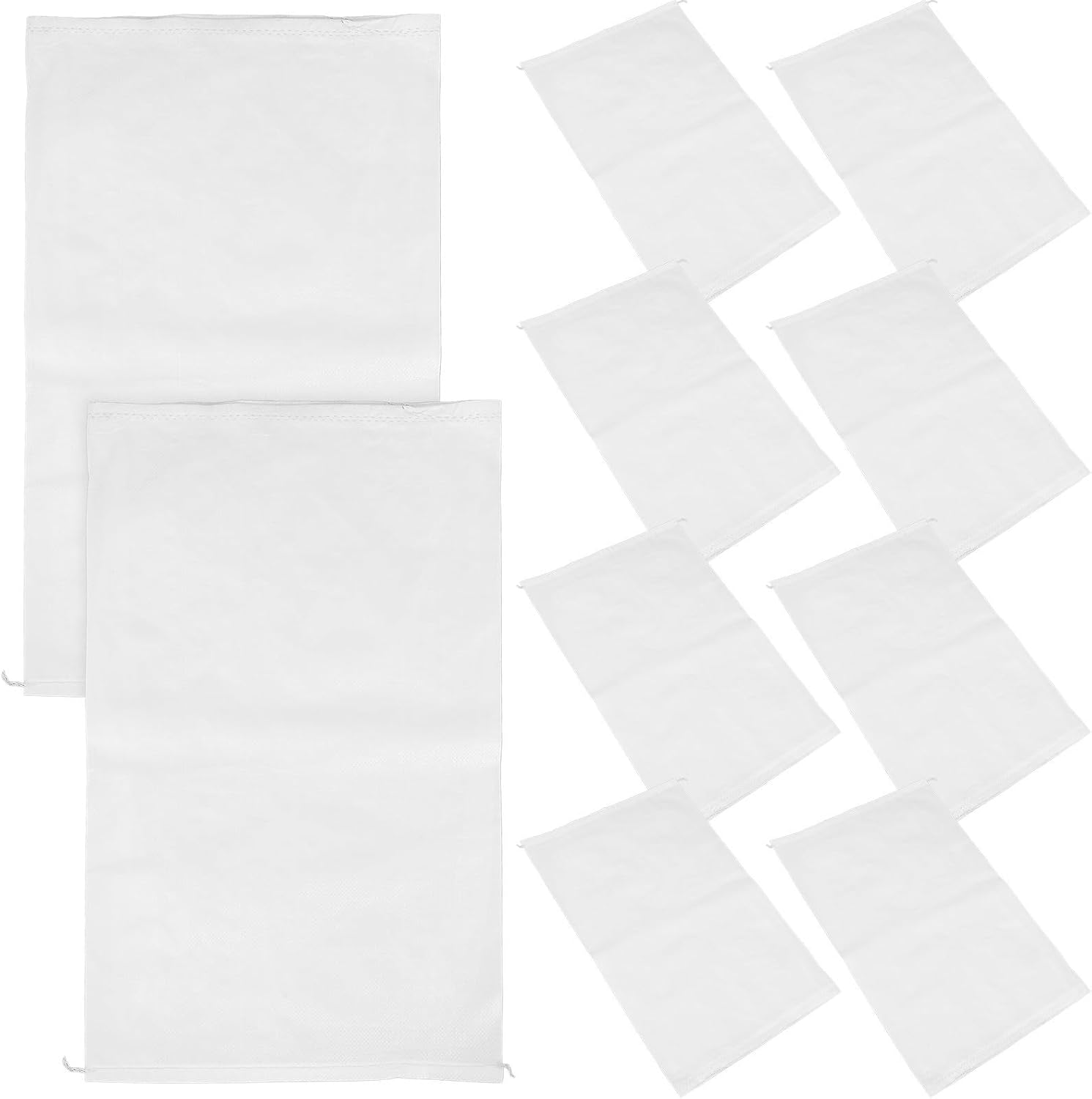 Amosfun 20pcs Waterproof Pp Liner Bags White Reusable Poly Bags for Storing Dry Materials and Water Barriers for Flooding Outdoor Multi-function Storage Packing Pouches
