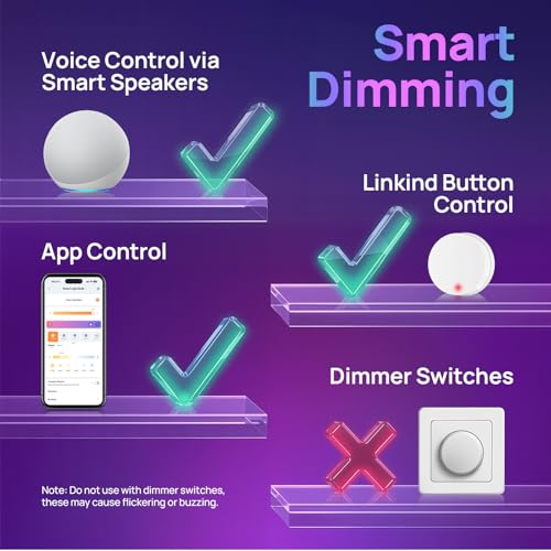 Image of Linkind Matter Smart Light Bulb, BR30 Smart Bulbs, Recessed LED Color Changing Light Bulbs RGBTW, E26 Smart Flood Light Bulbs 650LM 60W Work with Alexa, Apple Home, Google Home, SmartThings, 4Pack