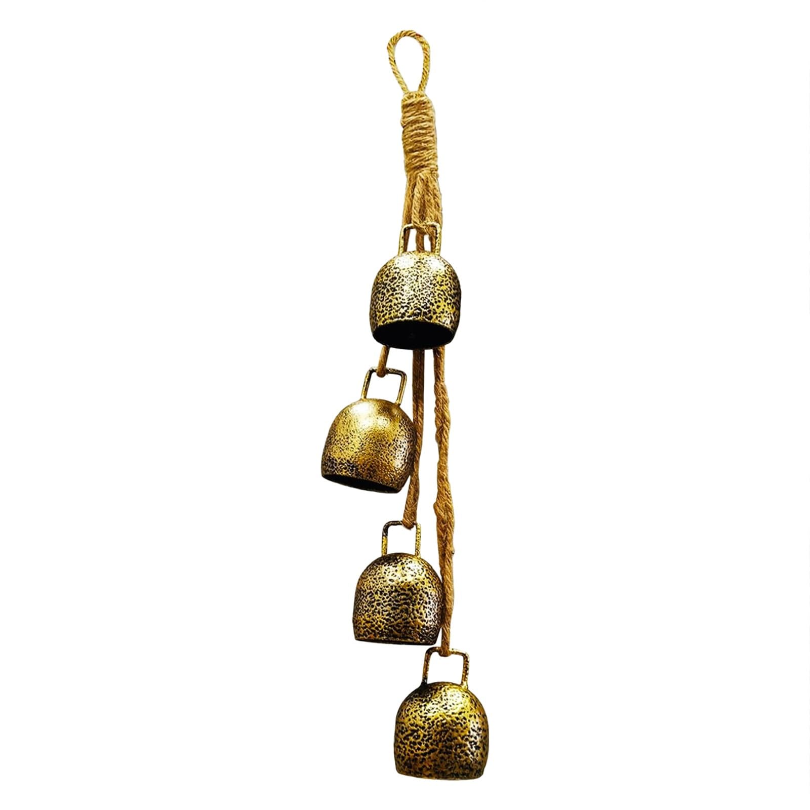 Campanas de Navidad para decoración, campanas vintage doradas, campanas de Navidad de latón para puerta, guirnalda de árbol de Navidad, regalos para mujeres, adorno de cristal vintage (B-caqui, talla