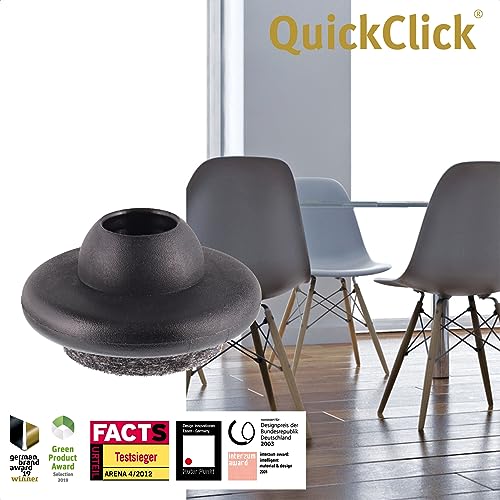 WAGNER QuickClick® Felt glides chair glides I set of 4 to clip on I 4x base + 4x glide insert interchangeable - Image 3