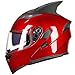 ILM Motorcycle Helmet Fin Stick-On Horns Streamline Shape Matte Black