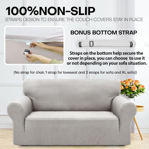 YSTELLAA Sofa Überzug 1 Sitzer, Stretch Sesselschoner, Sofaschoner rutschfest Mit Armlehne, Universal Sofabezug… – Ansicht 6