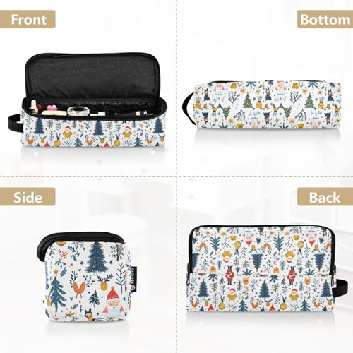 Bolsa de viaje para herramientas de cabello Christmas Doodles Marmol Blanco, tapete resistente al calor para planchas, rizadores, cepillos y secadores. Organizador portátil. miniatura 5