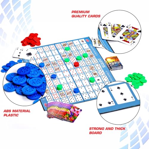 Image of Aditi Toys Make A Sequent Board Game for Adults & Family, Fun Card Strategy & Logic Challenging Foldable Board Game for Kids 7+, Educational, Party & Activity Toy Gift for Indoor Outdoor, BIS Approved