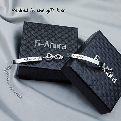 G-Ahora Multiple Sclerosis Bracelet MS is tough but I am tougher MS Awareness Survivor Gift Inspirational Jewelry(MS tough NBR) - Image 4