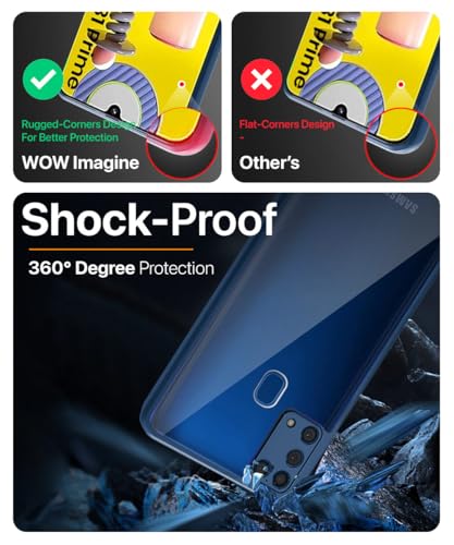 Image of WOW IMAGINE Shockproof Hybrid Back Cover for Samsung Galaxy M31 Prime | M31 | F41 | Hard Slim fit Back Case | PC & TPU | Clear Transparent Case - Blue