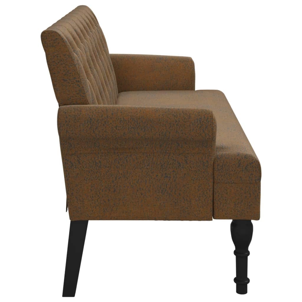 vidaXL Sitzbank mit Rückenlehne Braun 120x62x75,5 cm Wildleder-Optik