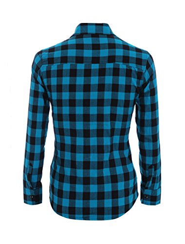 Allegra K Maniche Lunghe Uomini Bottone Stampa