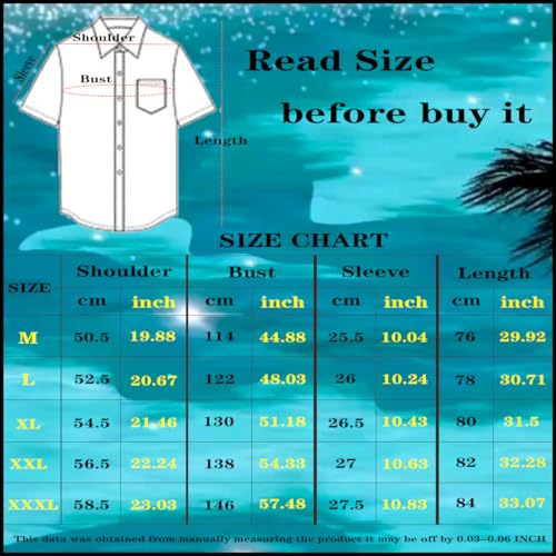 Mens Hawaiian Shirts Regular fit Short Sleeve Button Down Shirt Tropical Holiday Beach Printed Shirts3