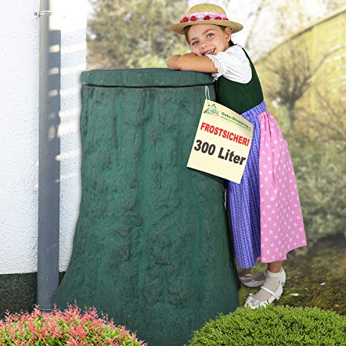 230l BARRIL DE LLUVIA - BARRIL DE AGUA Exklusiv verde - TONEL AGUA - DEPÓSITO AGUA DE LLUVIA - CONTENEDOR AGUA - TANQUE AGUA