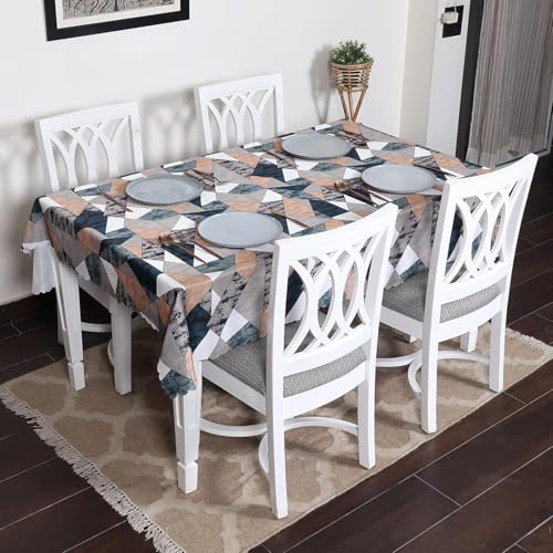 Image of Styleys Dining Table Cover Waterproof with for Kitchen Dining Table Cloth Dust and Oil Repellent (140x220, 1 Table Cover Only, Antique Prism, CTSD3148)