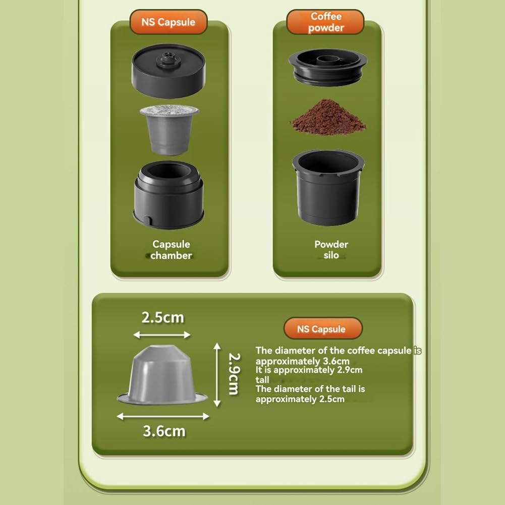 Cafetera Eléctrica Portátil para Café Expreso con Función de Calentamiento, Inalámbrica, Recargable, para el Hogar y el Coche.