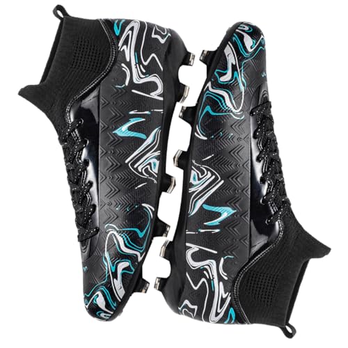 HESBITEUL Soccer Shoes Firm Ground High Top Black