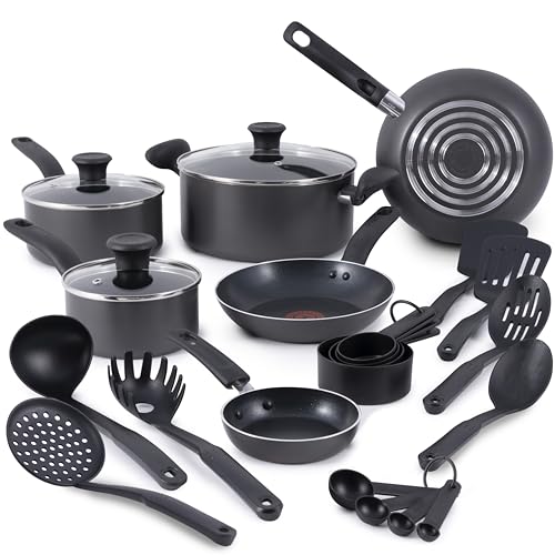T-fal Initiatives Nonstick Cookware Set 18 Piece,...