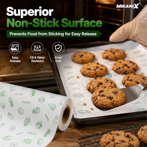 Image of MIKANIX Butter Paper 100m Roll (1Kg) | Baking Paper Non-Stick | Parchment Paper for Cake, Cookies & Food Wrapping | Oil Resistant | Oven Safe | Food Grade