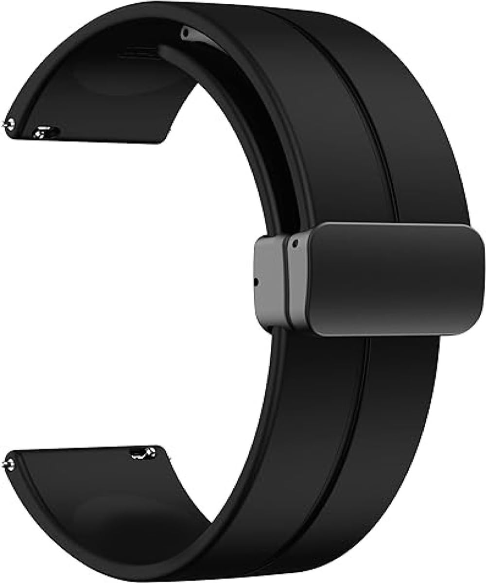 22mm Smart Watch Straps with Folding Magnetic Lock Compatible with Samsung Galaxy Watch 3(45mm)/Galaxy Watch 46mm/Gear S3 Classic/Frontier & All 22mm Watches Only Strap-Black-Pack of 1-picture-10